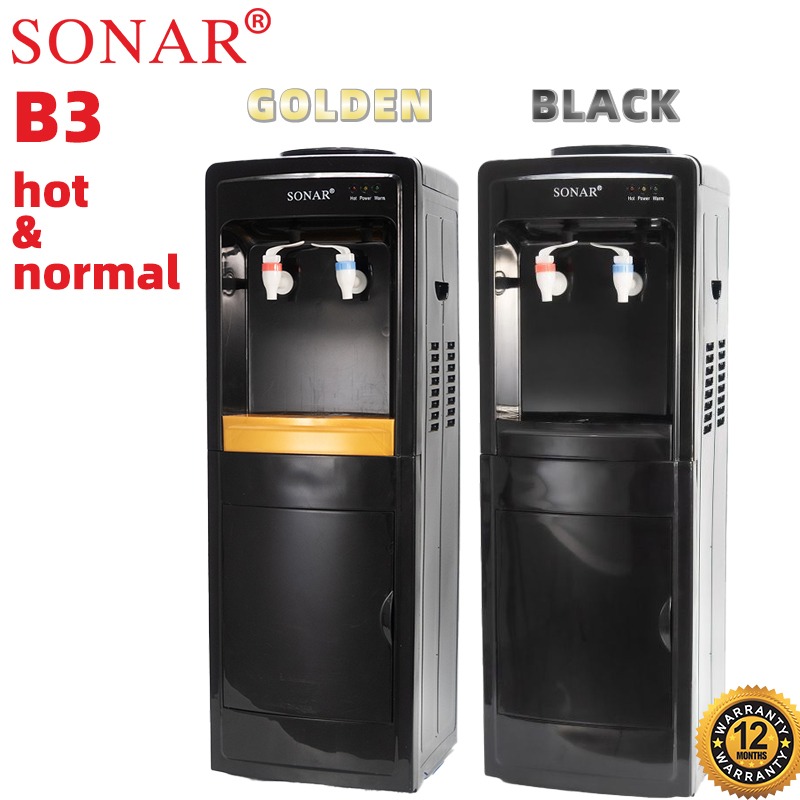 Black Sonar B3 Hot & Normal Free Standing Water Dispenser – Top Load Water Cooler, Home & Office Water Dispenser Machine, Hot & Normal Drinking Water Dispenser, Energy Saving Water Dispenser.