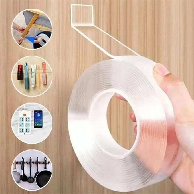 Extra Heavy Duty Strong Double Sided Tape Heavy Duty Removable Clear Sticky Adhesive Nano Tape Tough Washable Waterproof Mounting Tape for Hanging Picture, Poster, Carpet, Photo Decor