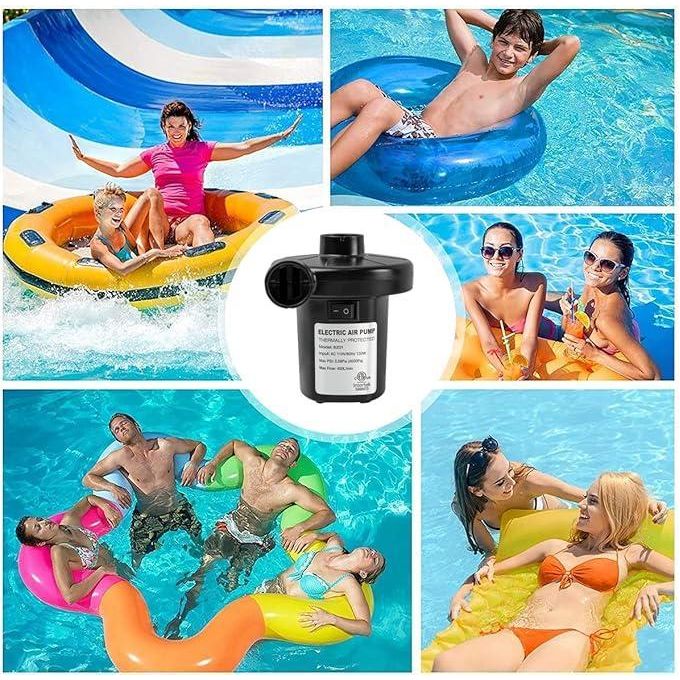 High-Power Electric Air Pump Electric Air Pump for Inflatables, Air Mattress Pump Inflator Deflator Pumps with 3 Nozzles Pool Air Pump for Float Inflatables
