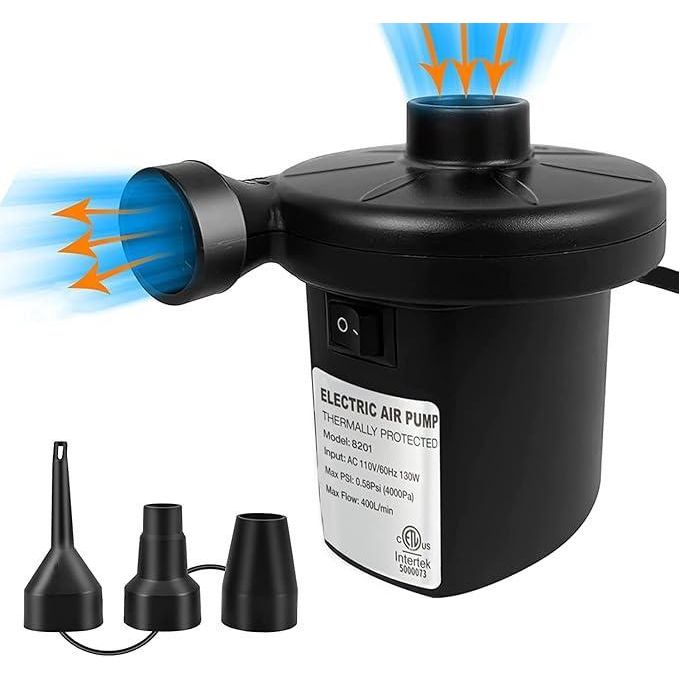 High-Power Electric Air Pump Electric Air Pump for Inflatables, Air Mattress Pump Inflator Deflator Pumps with 3 Nozzles Pool Air Pump for Float Inflatables