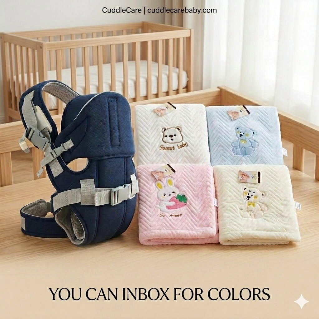 Luxury 4-in-1 Baby Carrier with Matching Soft Shawl – Ergonomic, Comfortable & Stylish Baby Carry Set