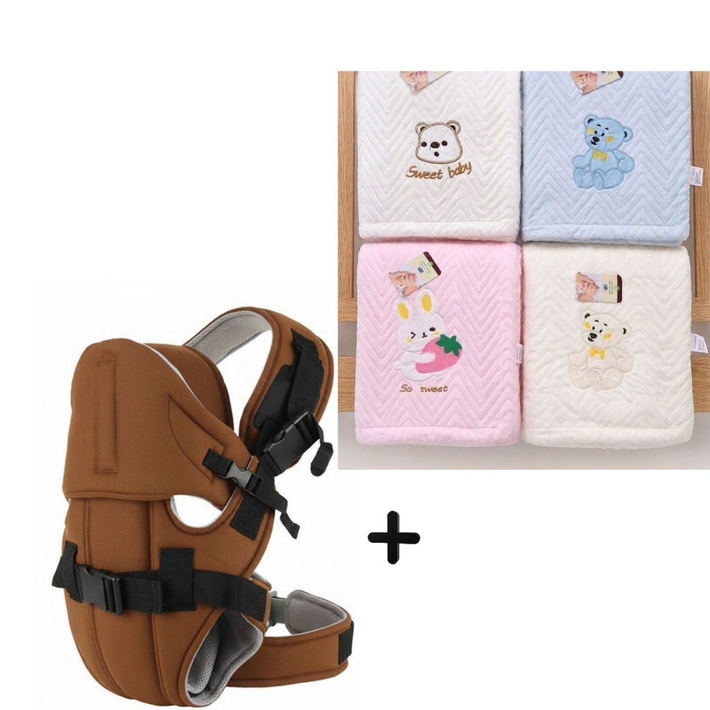 Luxury 4-in-1 Baby Carrier with Matching Soft Shawl – Ergonomic, Comfortable & Stylish Baby Carry Set