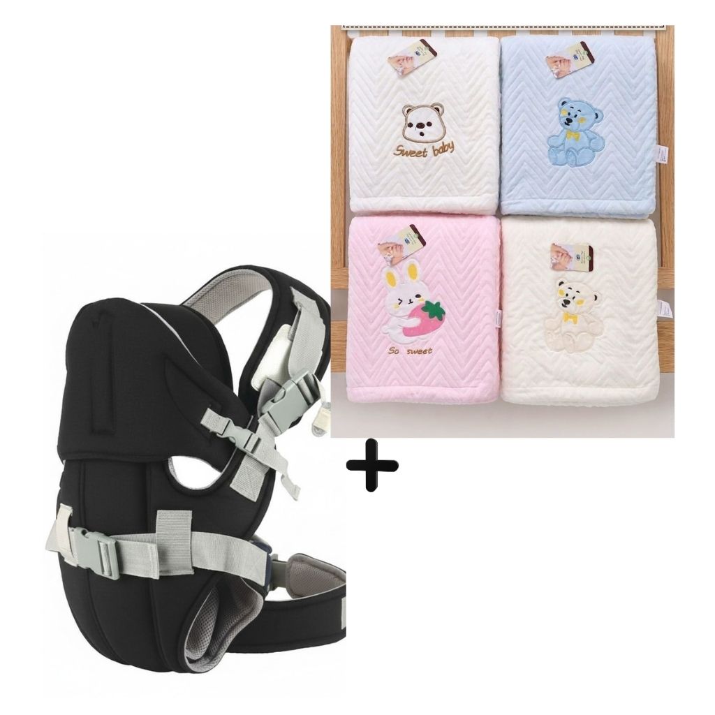 Luxury 4-in-1 Baby Carrier with Matching Soft Shawl – Ergonomic, Comfortable & Stylish Baby Carry Set
