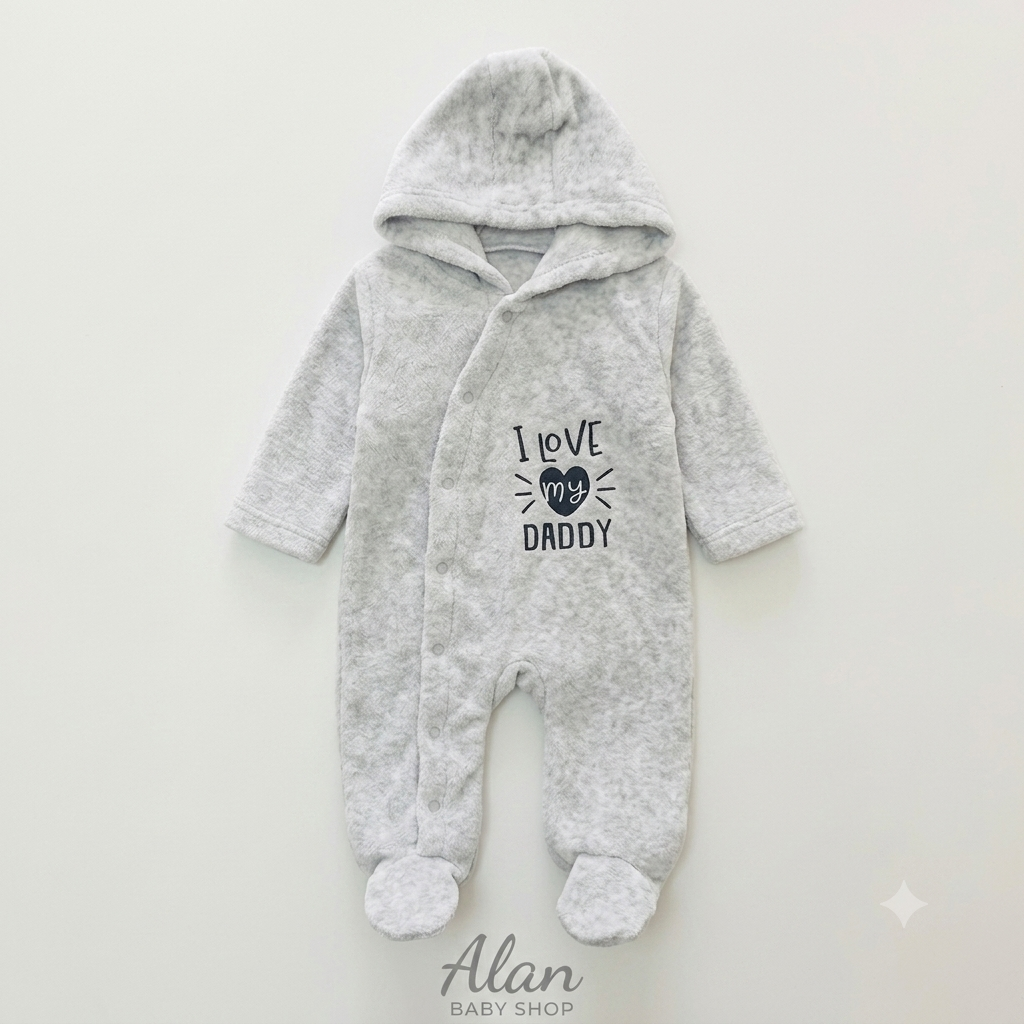 BABY ROMPERS| Ultra-Soft Fleece Hooded Baby Romper – Cozy Footed Onesie Jumpsuit for Newborns & Infants.