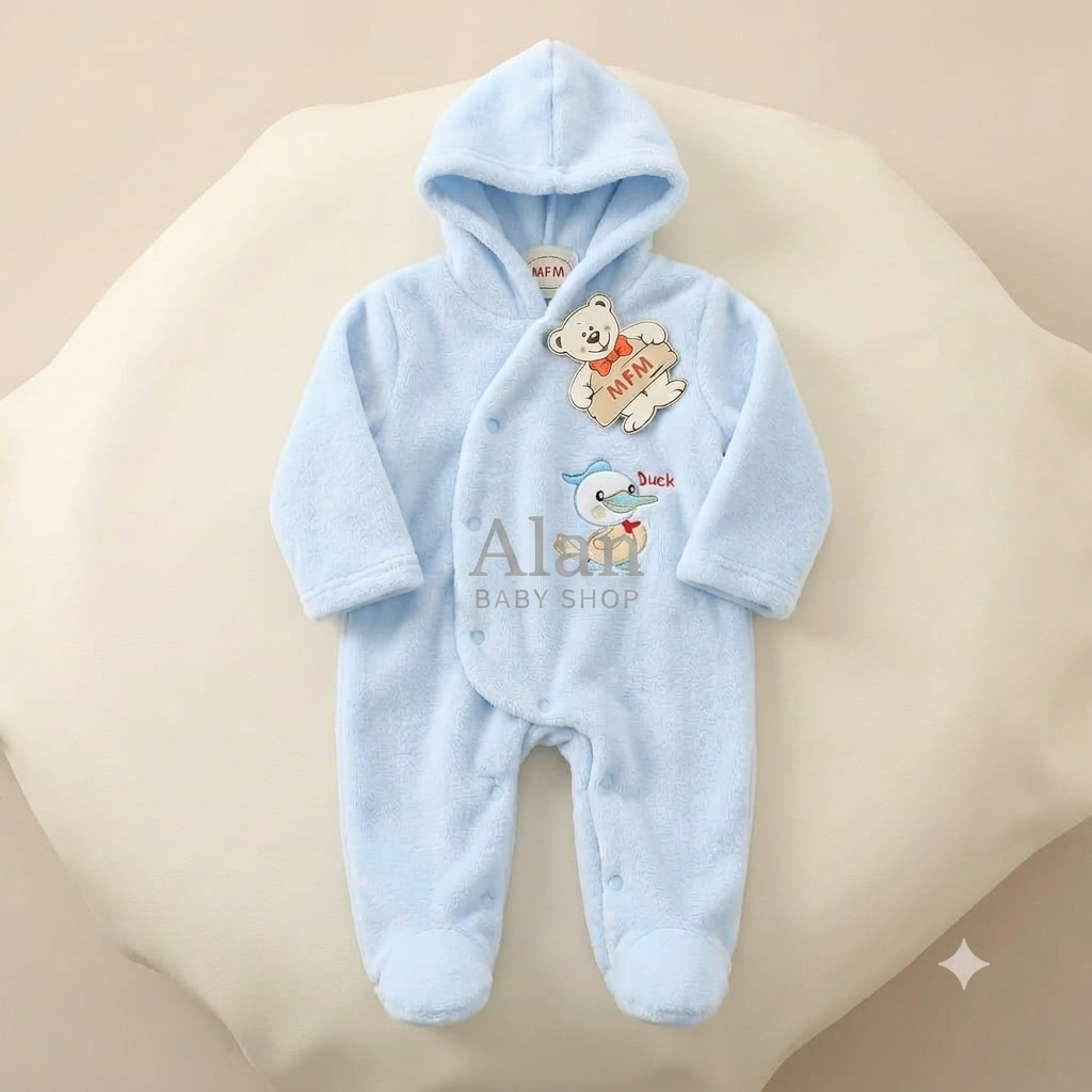 BABY ROMPERS| Ultra-Soft Fleece Hooded Baby Romper – Cozy Footed Onesie Jumpsuit for Newborns & Infants.