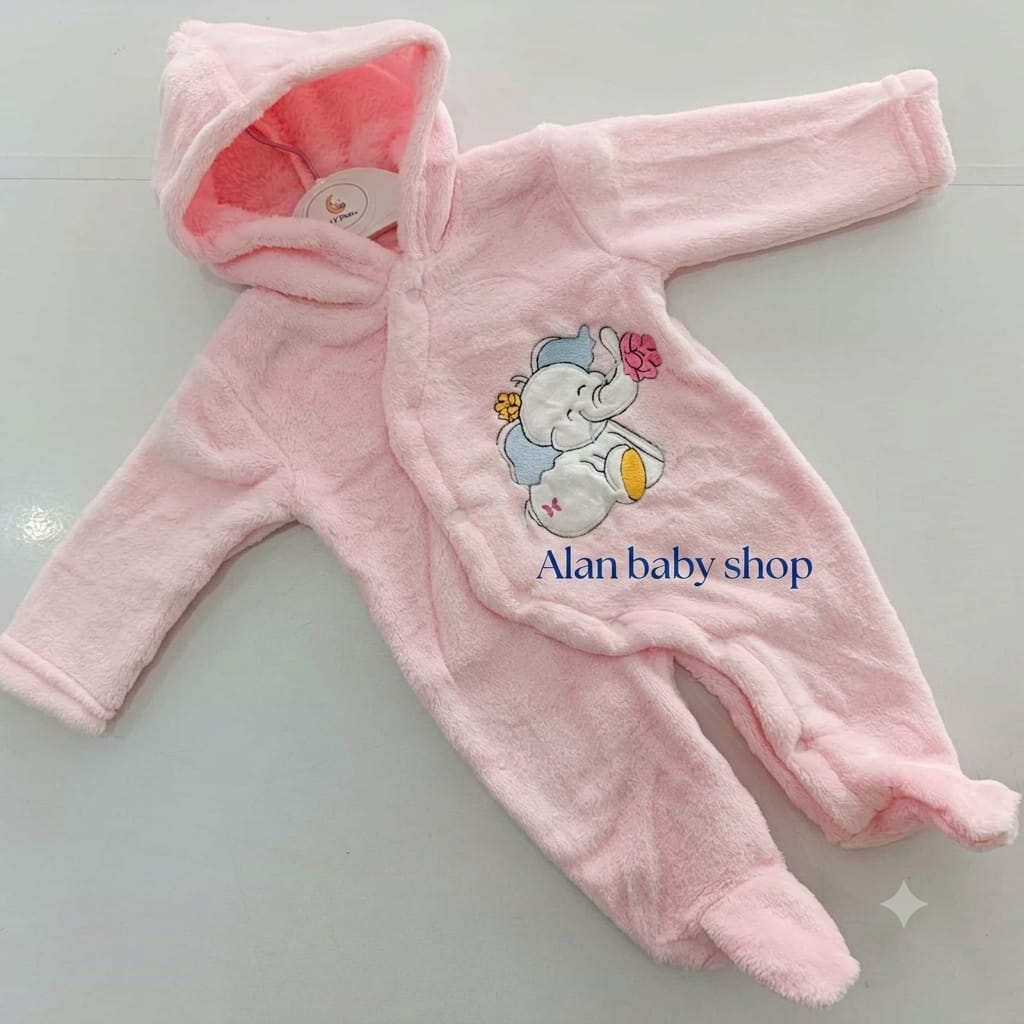 BABY ROMPERS| Ultra-Soft Fleece Hooded Baby Romper – Cozy Footed Onesie Jumpsuit for Newborns & Infants.