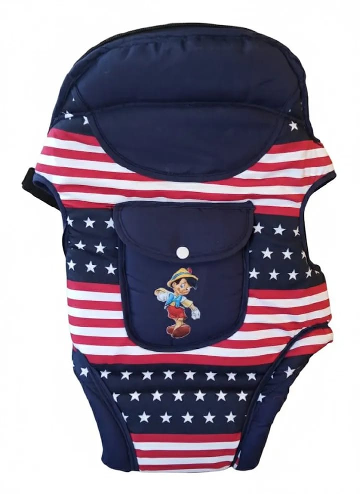 Soft-Structured Ergonomic Baby Carrier – Quilted Fabric with Vibrant Pattern Accent & Quick-Release Safety Buckles