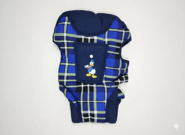 Soft-Structured Ergonomic Baby Carrier – Quilted Fabric with Vibrant Pattern Accent & Quick-Release Safety Buckles