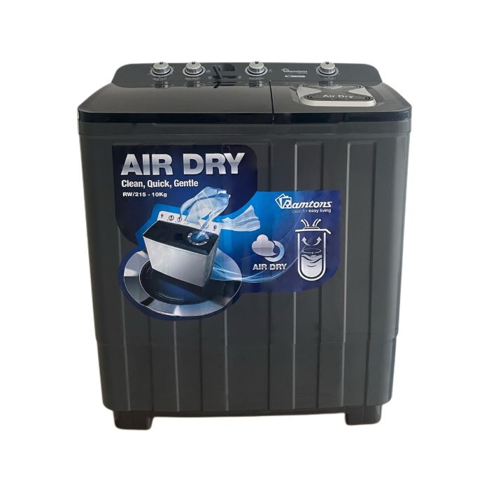 Ramtons RW/215 10KG Semi Automatic Washing Machine, Twin Tub Design, Wash & Spin Function