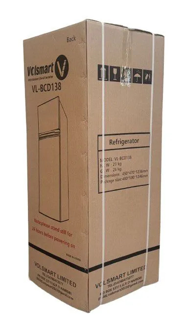 Volsmart VL-BCD138 138L Silver Refrigerator ,Double Door Fridge with Fast Cooling & Low Power Consumption+1YR WRTY