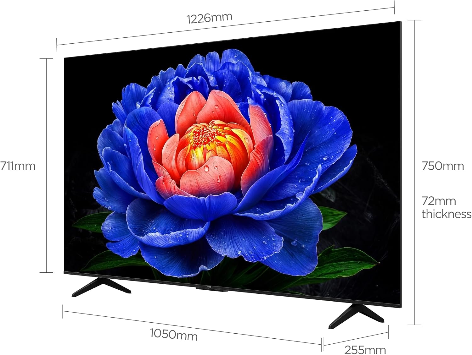 TCL 55" Inch Smart TV 55T6D 2026 Model QLED 4K LED Display Google Television OS Dolby Audio Technology WIFI Connectivity+FREE 360 WALL BRACKET