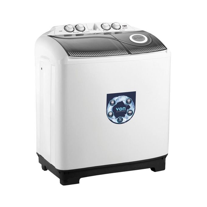 VON 13Kg Jumbo Semi Automatic Top Load Twin Tub Washing Machine with a dryer+1 YEAR WARRANTY