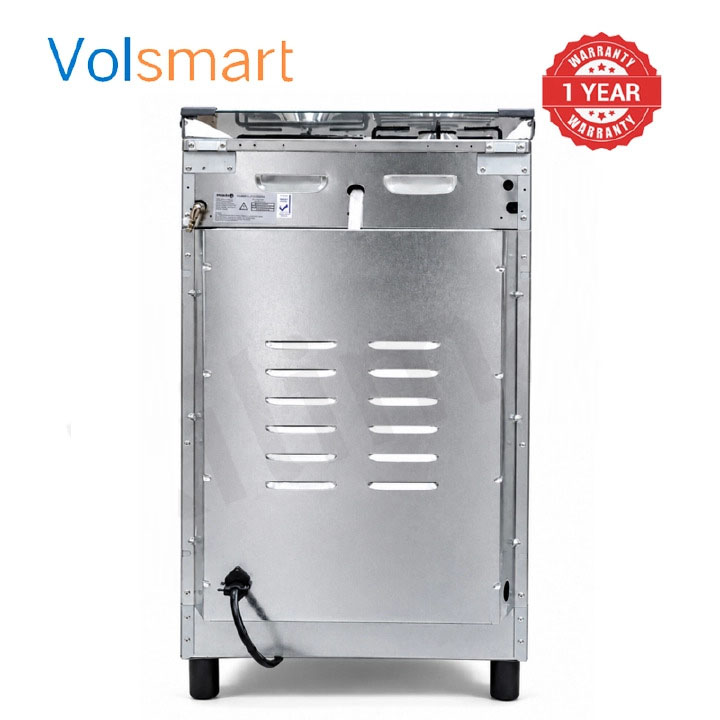 VOLSMART Standing Gas Cooker - 50*55, 3 Gas Jet Burners + 1 Hot Plate, Electric Oven - Silver
