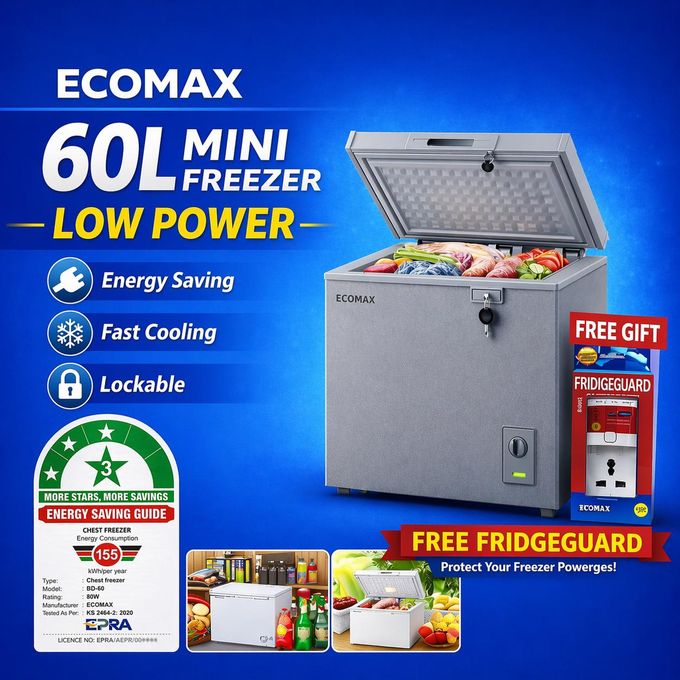Ecomax 60L Freezer 3-Star Energy Saving Rated Business Freezer, Perfect for Ice Cream & Meat Storage