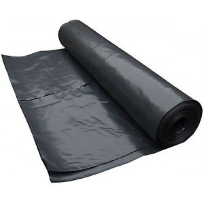 General Purpose Black/Clear Polythene Sheeting Roll 500 Gauge (125 Micron) – Heavy/Medium Duty Waterproof Plastic Cover Sheet – 1.2M Wide