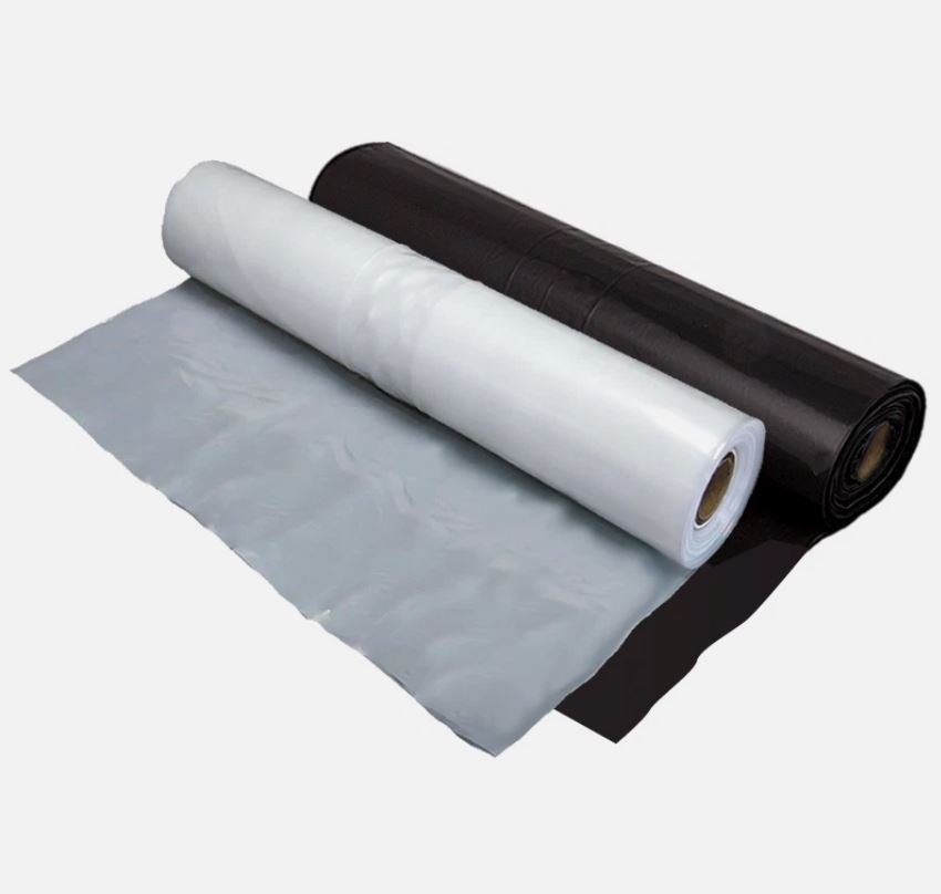General Purpose Black/Clear Polythene Sheeting Roll 500 Gauge (125 Micron) – Heavy/Medium Duty Waterproof Plastic Cover Sheet – 1.2M Wide