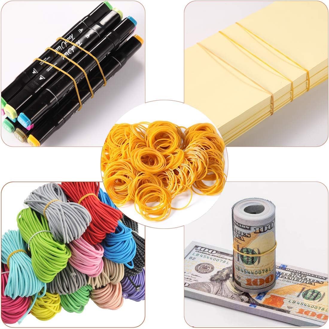 Strong Elastic Rubber Bands for Office, School, Bank, Crafts & Packaging