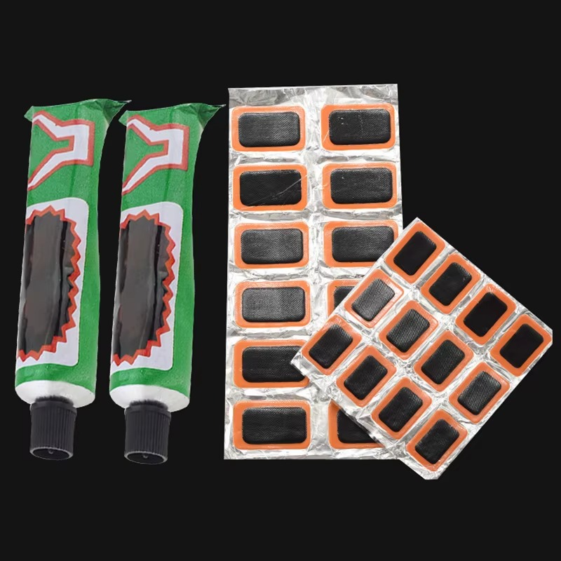Strong Adhesive/Glue Repair Bike Tire Tyre Puncture Cold Patch Kit for Bicycles, Motorbike Tires