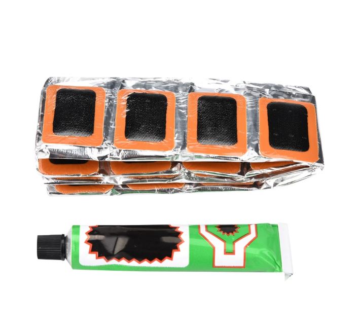 Strong Adhesive/Glue Repair Bike Tire Tyre Puncture Cold Patch Kit for Bicycles, Motorbike Tires