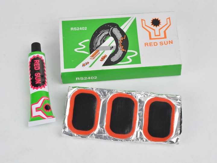 Strong Adhesive/Glue Repair Bike Tire Tyre Puncture Cold Patch Kit for Bicycles, Motorbike Tires