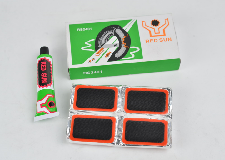 Strong Adhesive/Glue Repair Bike Tire Tyre Puncture Cold Patch Kit for Bicycles, Motorbike Tires