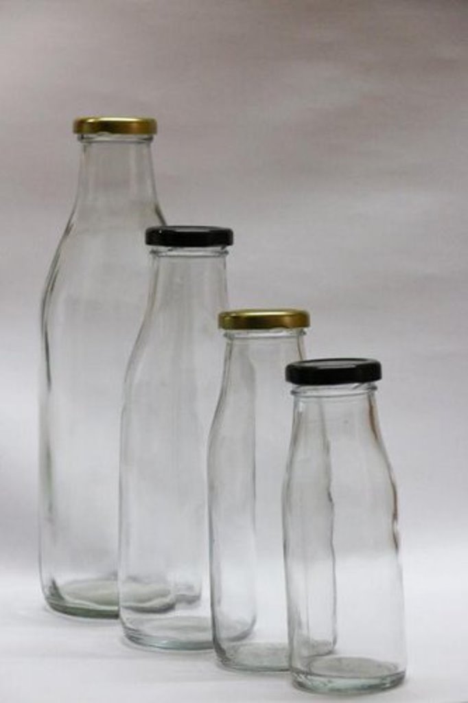 Multipurpose Reusable Glass Milk Bottle with Airtight Lid for Water, Juice, Smoothie & Kombucha Storage (450ml / 1000ml)