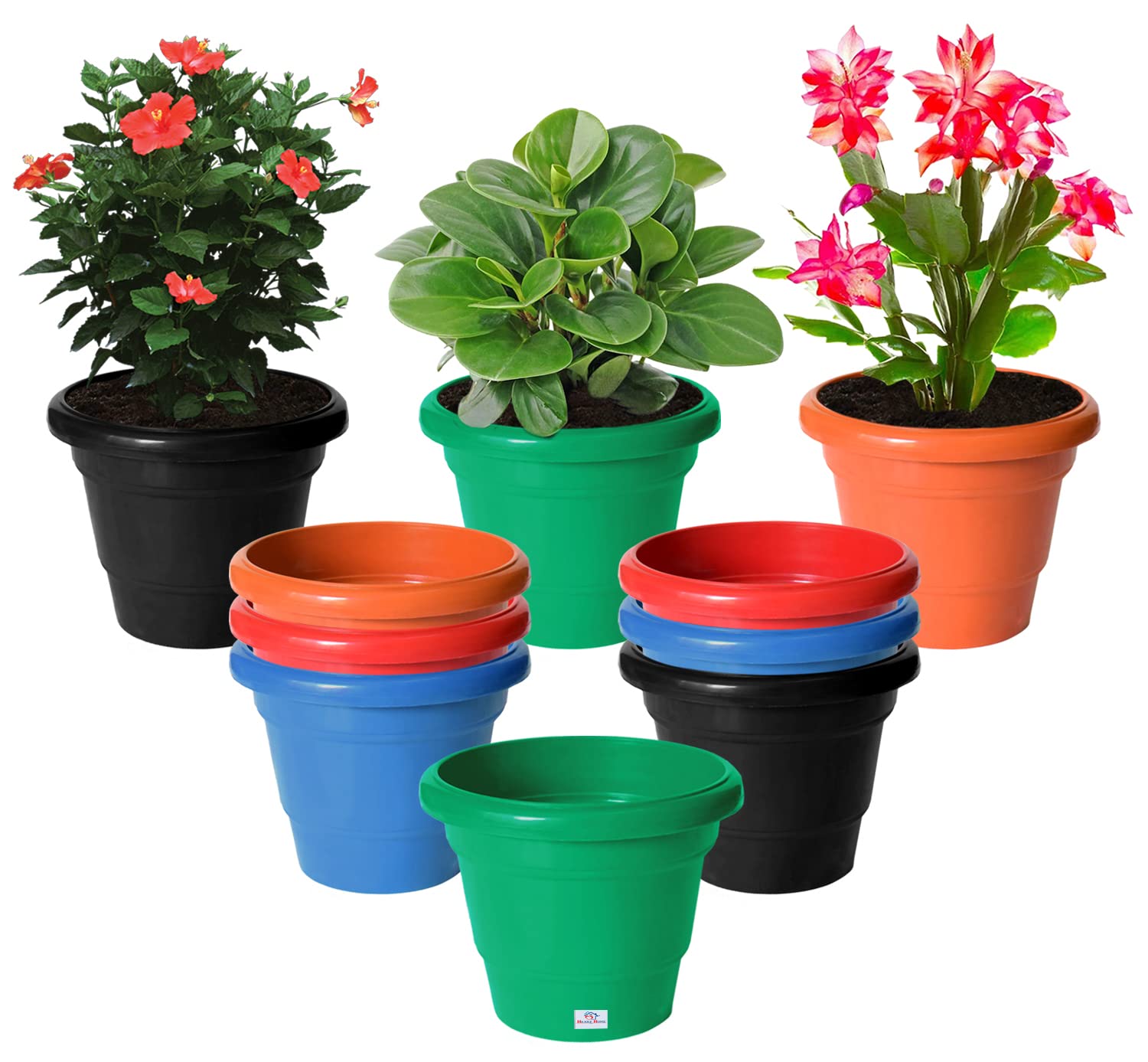 Plastic Nursery Plant Pots Indoor & Outdoor Flower Planters with Drainage Holes for Seedlings, Herbs, Succulents & Transplants