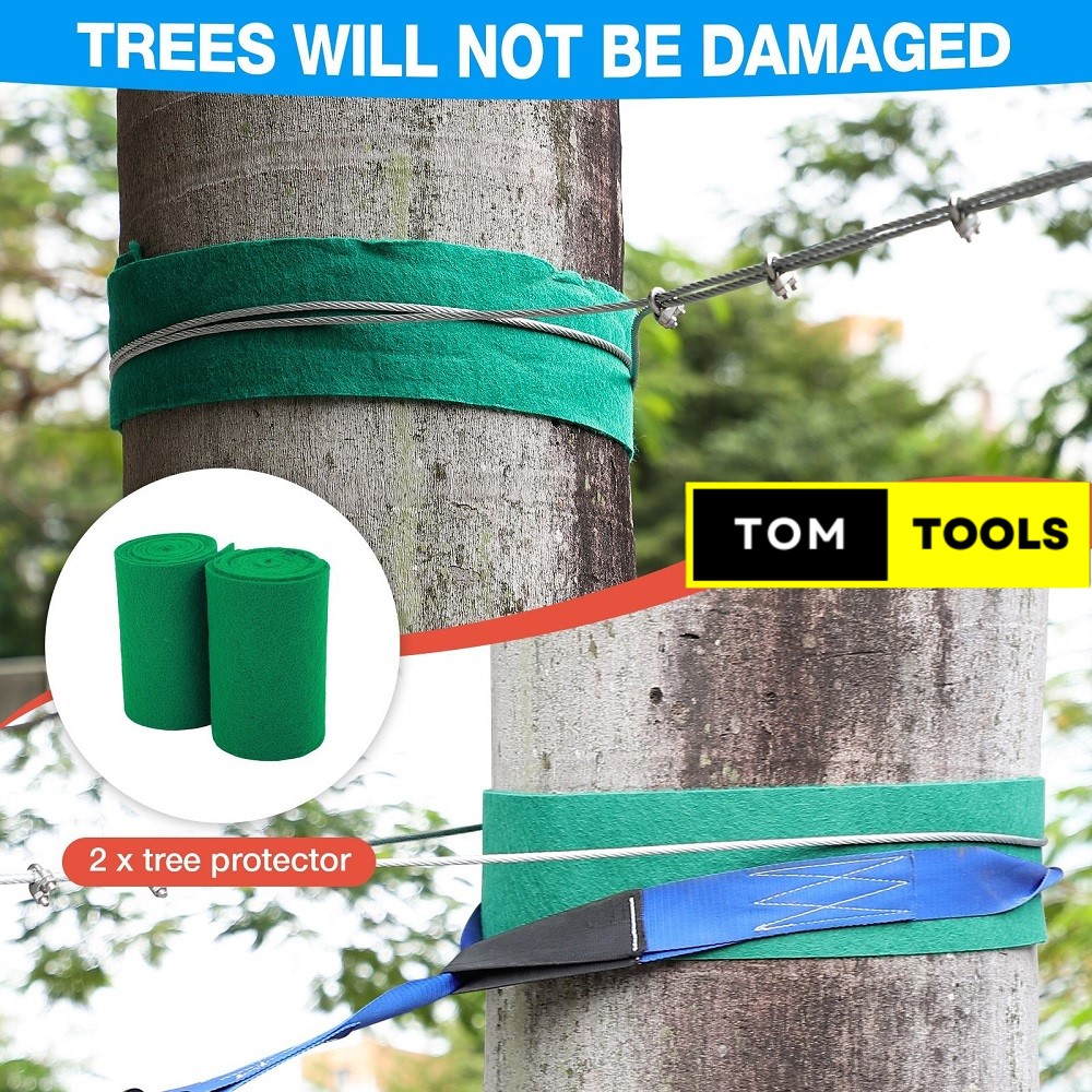 30m 100FT Zip Line for Adults and Kids with Spring Brake and Harness
