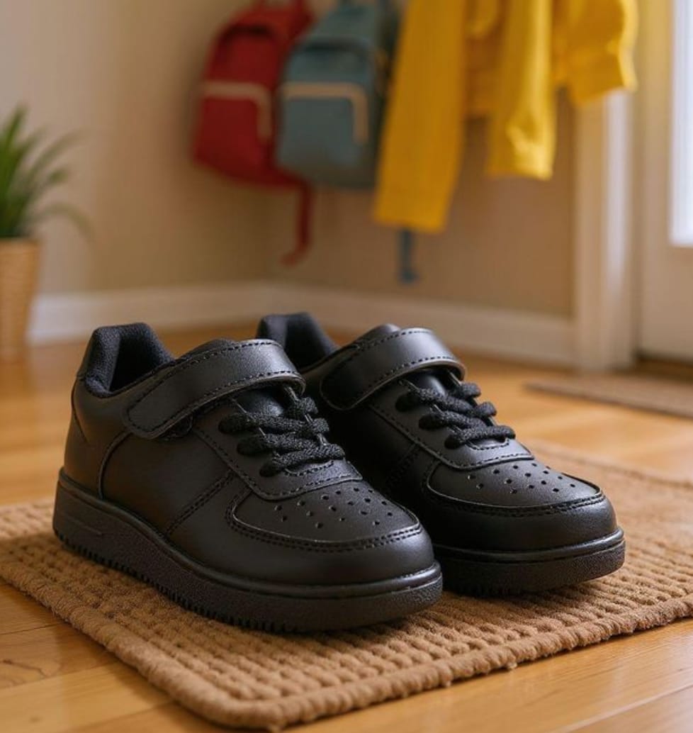 All-Black Sneakers.Cute Spring Autumn Boys Girl's Kids Black Fashion Casual Shoes Non-slip unisex Sneakers Sports Shoes PVC Unisex Print Rubber Mesh.