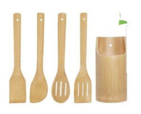 MWIKO SET  Bamboo Cooking Spoon Set – Natural Non-Stick Utensils for Cooking and Serving, Eco-Friendly Kitchen Tools, Durable Wooden Spoons for Non-Stick Cookware, Ideal for Home & Professional Use