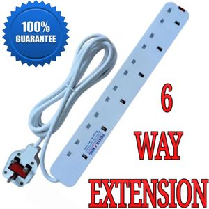 ✅️✅️TOP NOTCh✅️✅️Power King COMMERCIAL & HOME BEST 6 WAY POWER EXTENSION WITH LONG CABLE.Heat resistant hard ABS plastic to withstand overheating
Safety shuttered sockets
Ideal for all electrical devi
