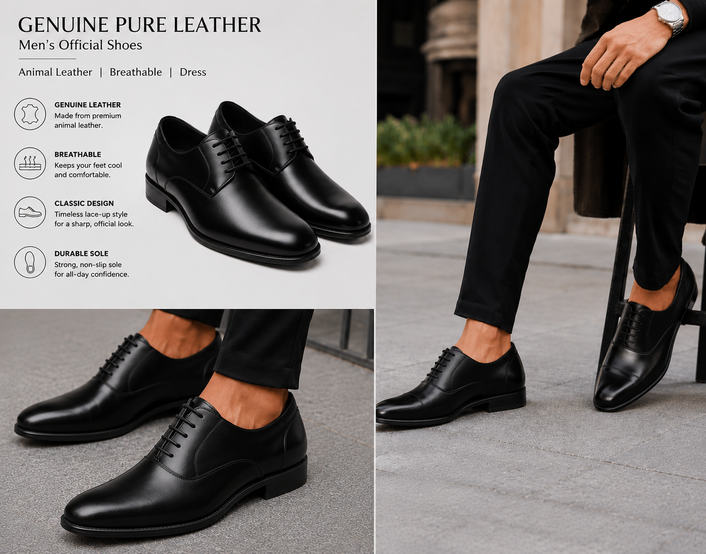 CLEARANCE SALE !! New arrival Moroccan leather s business Dress Shoes Official Shoes Men pure Leather Shoes Breathable Dress Shoes Pointed Toe Formal Shoes Hot Fashion Wedding  Leather