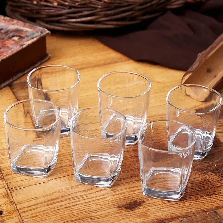 6PCS/Set 255ML Drinking Glass Set – Durable Lead-Free Clear Water Cups, Multipurpose Kitchen Drinkware for Cocktail, Iced Coffee, Beer, Tea, Wine, Whiskey, Everyday Home and Bar Use