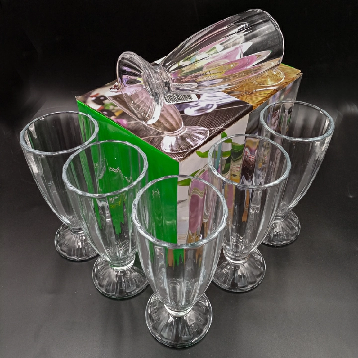 Sundabests 6PCS/Set Glass Cups – High Quality Round Glassware Juice Cup Set for Home and Bar, Durable Drinkware for Water, Juice, Beer, Cocktails, and Everyday Beverages