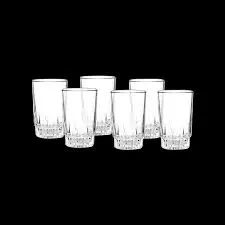 Sundabest 6PCS PT6 Glass Beer and Juice Cups – High Quality Thick Glass Drinkware Set for Beer, Juice, Soda, Cocktails, Water, Smoothies, and Everyday Home or Party Serving