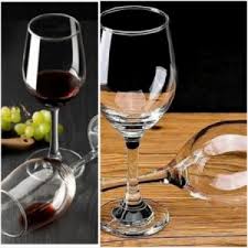 Nice One Wine Glasses 6Pcs Red Wine Glass with Distinctive Modern Shape and Flat Bottom, Luxurious Design for Bar and Kitchen Display