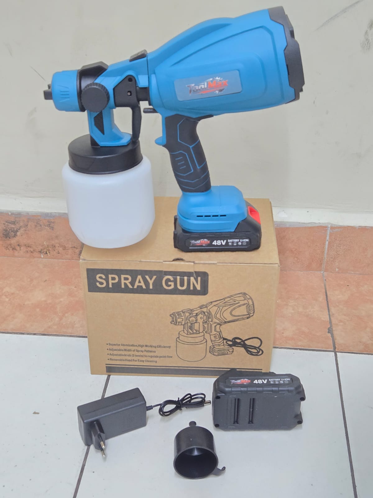 Toolmax Makita Style Cordless Paint Sprayer for Walls, Furniture and DIY, Powerful Battery-Powered HVLP Sprayer for Smooth Even Finishes, Portable Cord-Free Painting Tool for Home and Professional Use