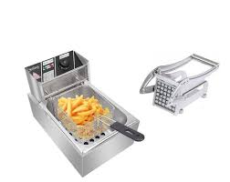 Electric Deep Fryer with Free Chips Cutter, Power Extension, and Chips Scooper – Complete Home Frying Set for Crispy Fries, Snacks, and Fried Foods