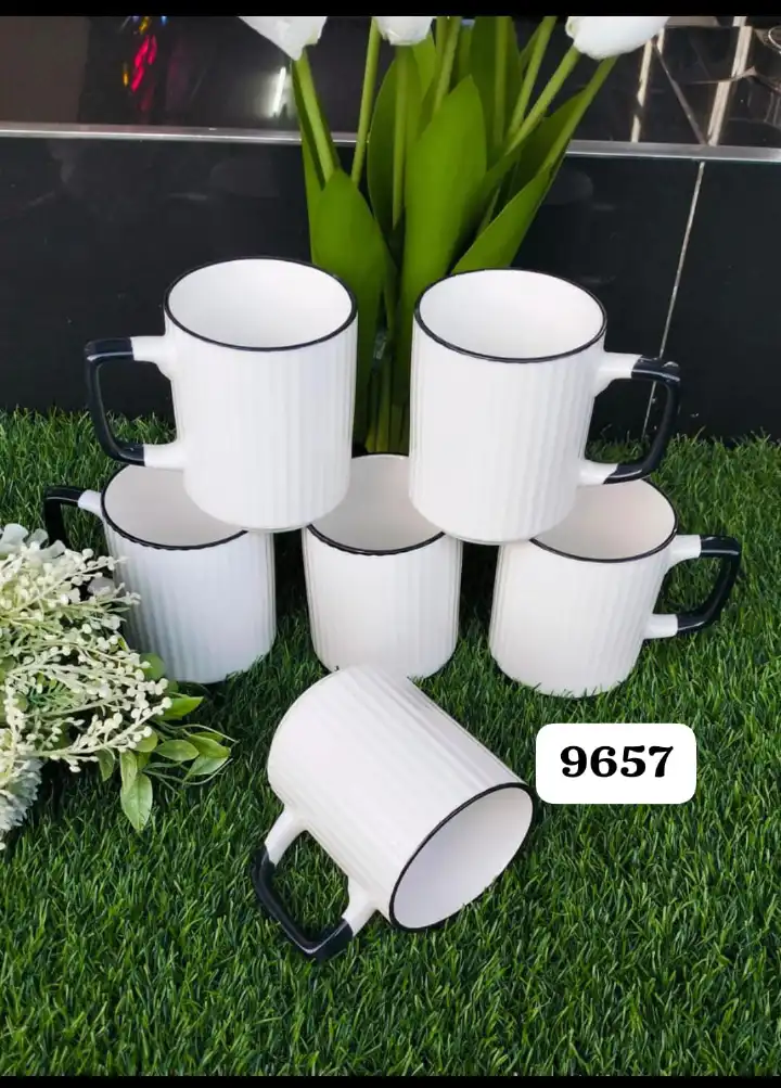 6Pcs Japanese Excellent Ceramic Mugs Set – High Quality Durable Classy Modern Coffee & Tea Cups, Elegant Everyday Drinkware for Home, Kitchen, Office, Breakfast, Hot Chocolate and Casual Gifting