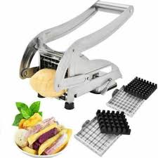 Stainless Steel Potato Chipper with 2-Piece 390ml Sauce Bottles Set – Fast-Cutting French Fries and Chips Cutter for Quick Homemade Snack Preparation, Durable Kitchen Tool for Home and Family Use