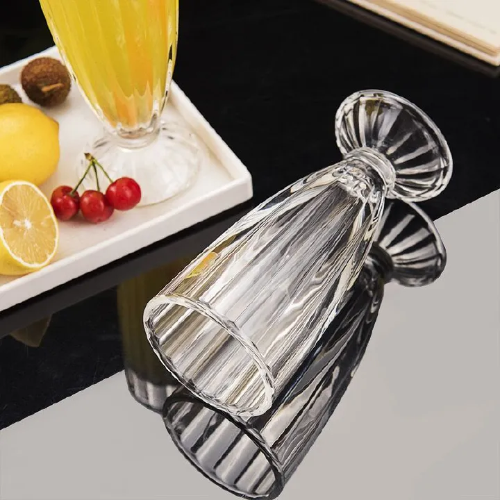 Sundabests 6PCS/Set Glass Cups – High Quality Round Glassware Juice Cup Set for Home and Bar, Durable Drinkware for Water, Juice, Beer, Cocktails, and Everyday Beverages