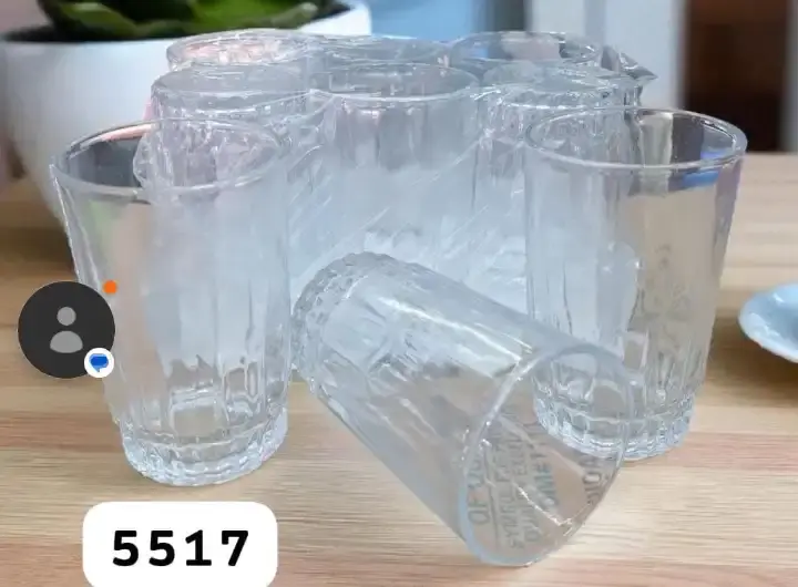 Sundabest 6PCS PT6 Glass Beer and Juice Cups – High Quality Thick Glass Drinkware Set for Beer, Juice, Soda, Cocktails, Water, Smoothies, and Everyday Home or Party Serving