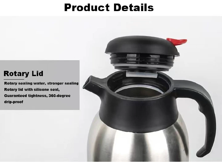 SUNDABESTS 1PC 2L Coffee Pot Vacuum Flask Kettle – Large Capacity Insulated Kitchen Appliance for Hot Coffee, Tea, and Water Storage at Home or Office