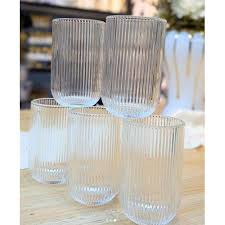 440ml Ribbed Glass Drinking Cup for Juice and Water – Stylish Textured Glass Tumbler for Home, Kitchen, Dining, Restaurant, and Everyday Refreshments