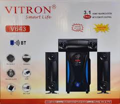 Vitron V643 3.1 Woofer Speaker System for Home Entertainment – Powerful Deep Bass, Clear Surround Sound, Bluetooth Connectivity, USB & SD Card Input for TV, Music, and Movies