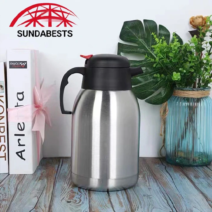 SUNDABESTS 1PC 2L Coffee Pot Vacuum Flask Kettle – Large Capacity Insulated Kitchen Appliance for Hot Coffee, Tea, and Water Storage at Home or Office