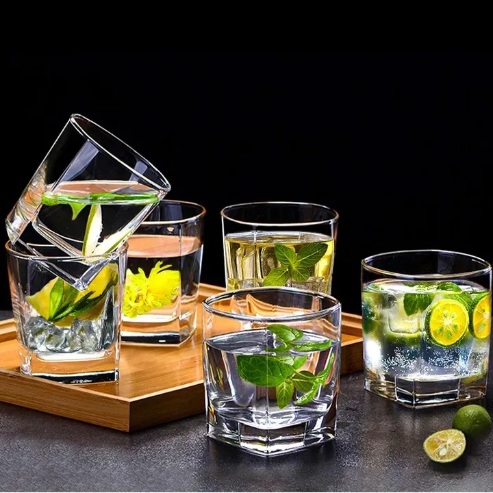 6PCS/Set 255ML Drinking Glass Set – Durable Lead-Free Clear Water Cups, Multipurpose Kitchen Drinkware for Cocktail, Iced Coffee, Beer, Tea, Wine, Whiskey, Everyday Home and Bar Use