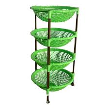 Premier 4-Tier Fruit Rack Trolley – Multi-Purpose Kitchen Storage Organizer for Fruits, Vegetables and Pantry Essentials, Stylish Countertop and Floor Standing Trolley for Home Use