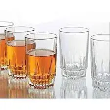 Sundabest 6PCS PT6 Glass Beer and Juice Cups – High Quality Thick Glass Drinkware Set for Beer, Juice, Soda, Cocktails, Water, Smoothies, and Everyday Home or Party Serving