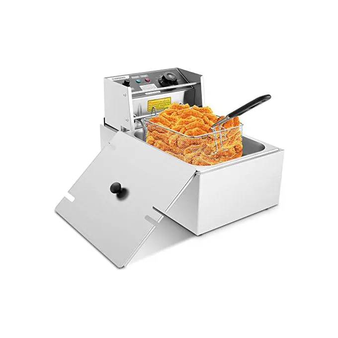 Electric Deep Fryer with Chips Cutter, Power Socket, and Chips Scooper – Complete Home Frying Kit for Crispy Chips, Chicken, and Snacks